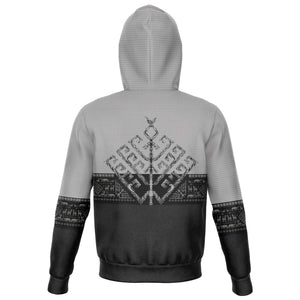Folk Yggdrasil unisex Zip-Up Viking hoodie