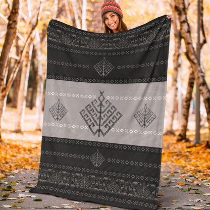 Folk Yggdrasil Viking Fleece Blanket - Viking Home Decor