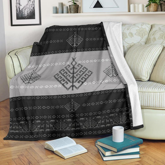Folk Yggdrasil Viking Fleece Blanket - Viking Home Decor