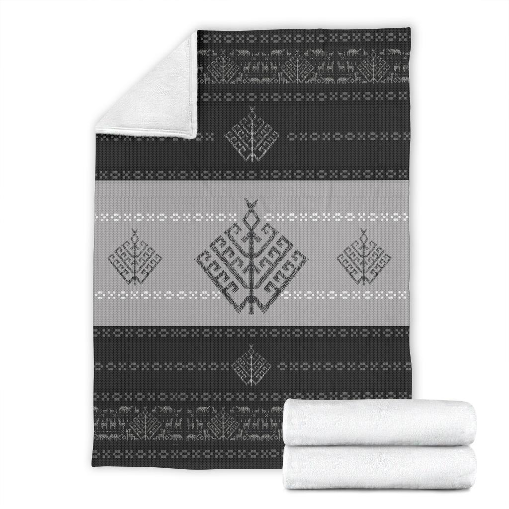 Folk Yggdrasil Viking Fleece Blanket - Viking Home Decor