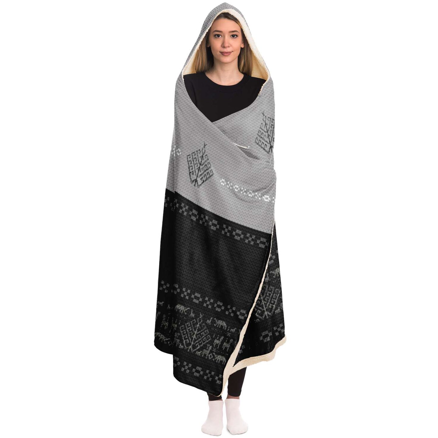 Folk Yggdrasil Viking Hooded Blanket