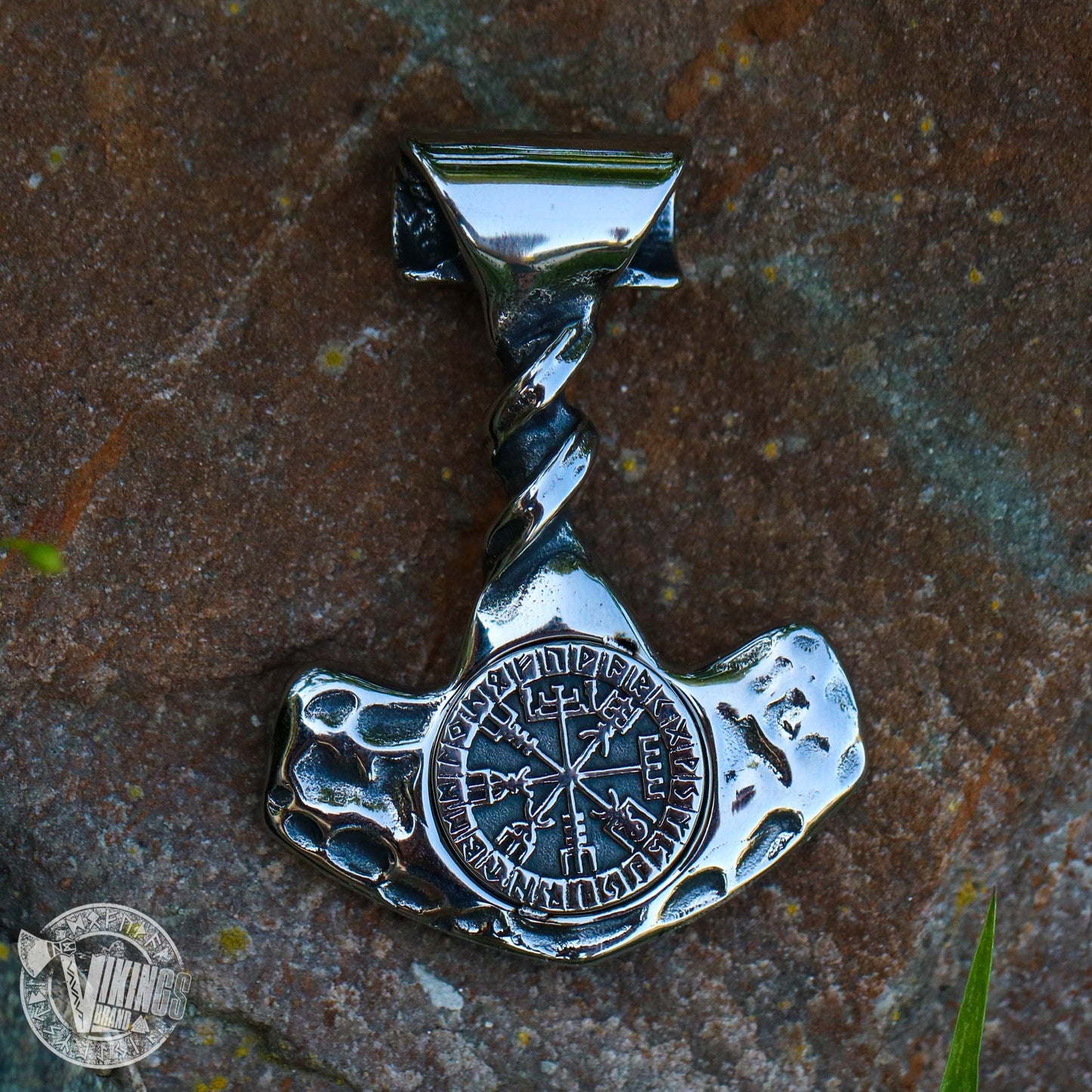 Forged Hammer of Thor with Vegvisir - VikingsBrand