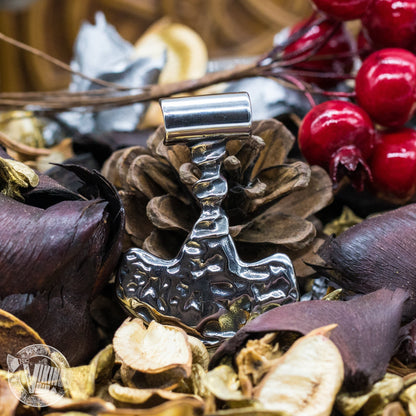 Forged in Fire Thor Hammer Pendant with Vegvisir - VikingsBrand