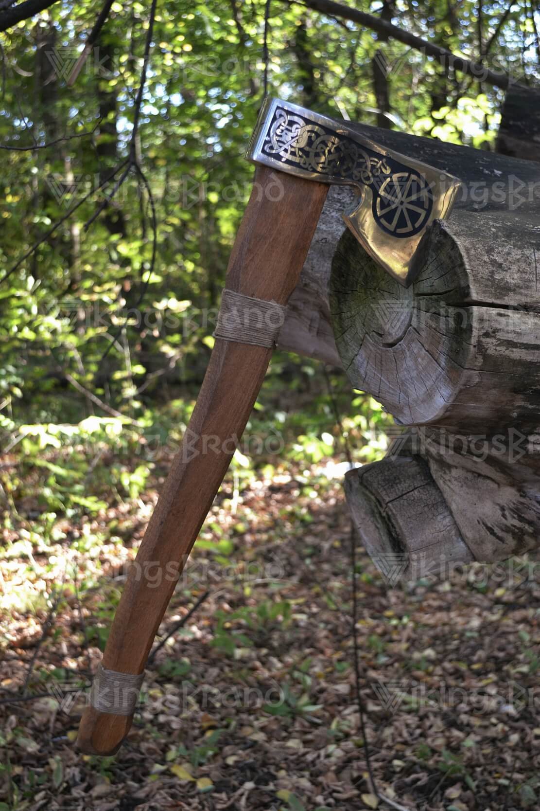 Forged Steel Axe "Ageless Leifr" In A Leather Case