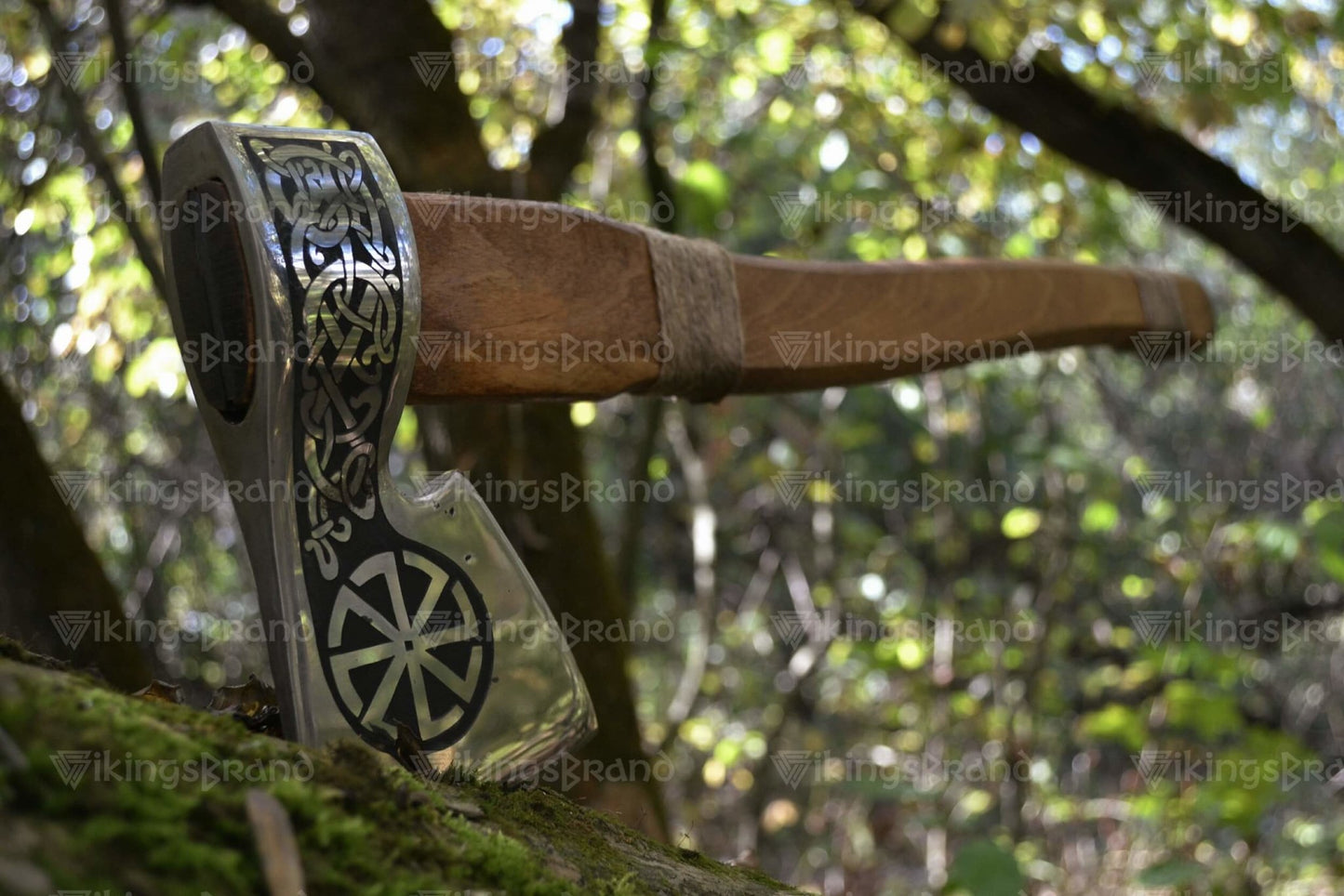 Forged Steel Axe "Ageless Leifr" In A Leather Case