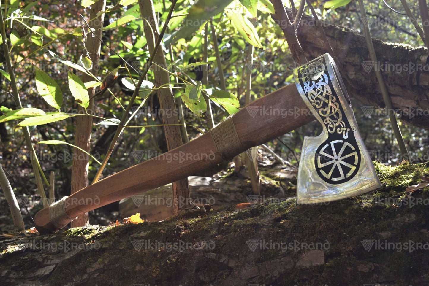 Forged Steel Axe "Ageless Leifr" In A Leather Case