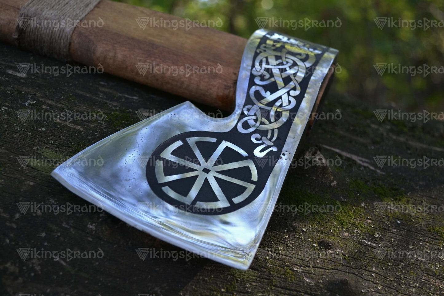 Forged Steel Axe "Ageless Leifr" In A Leather Case