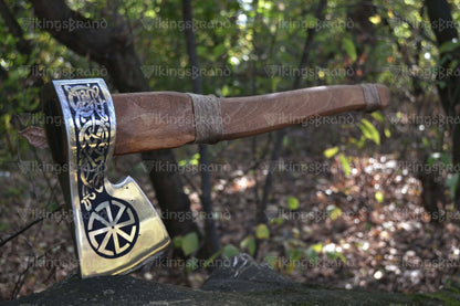 Forged Steel Axe "Ageless Leifr" In A Leather Case