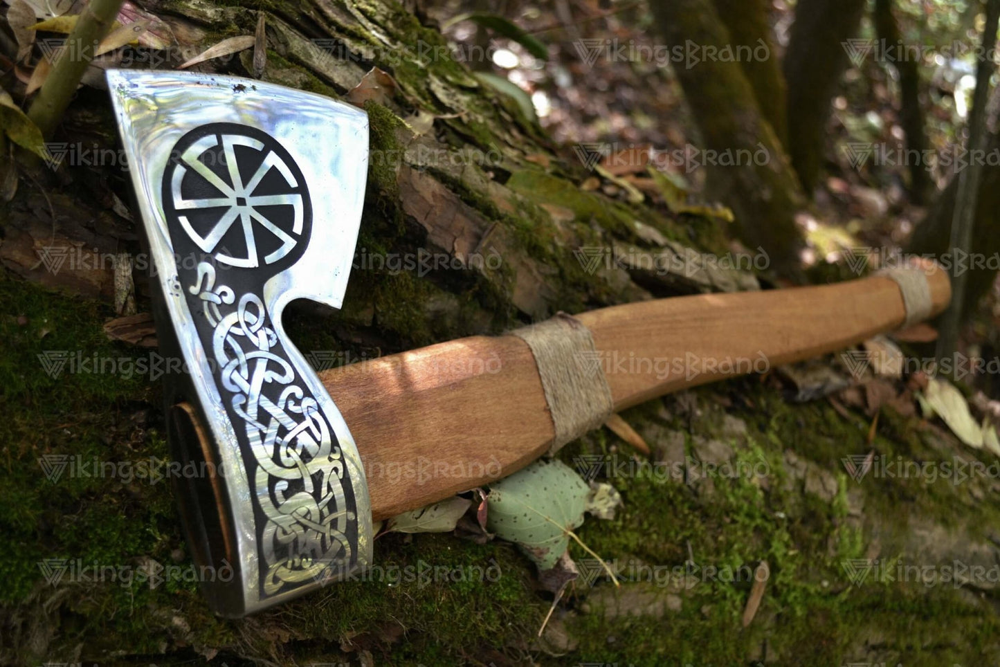 Forged Steel Axe "Ageless Leifr" In A Leather Case