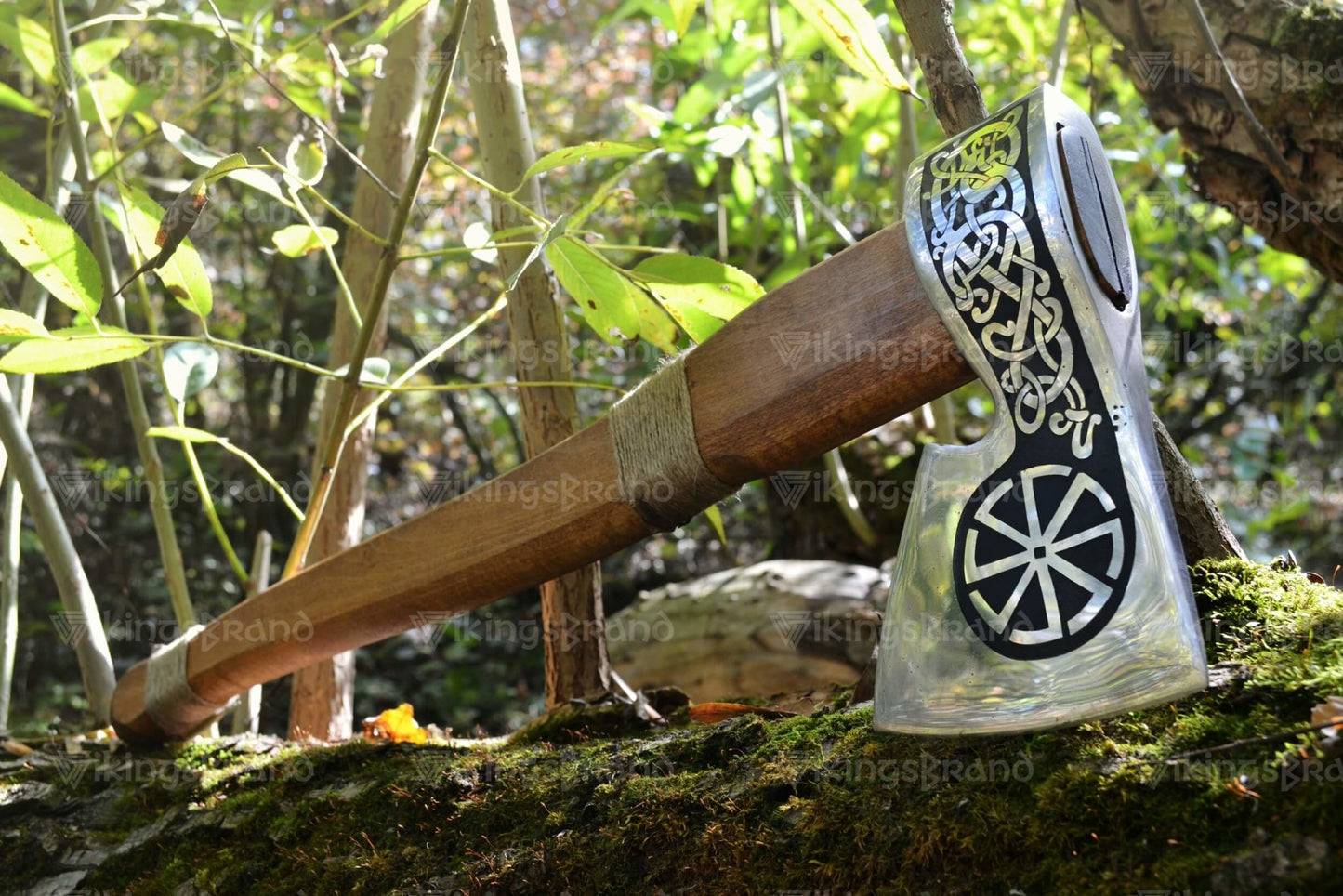 Forged Steel Axe "Ageless Leifr" In A Leather Case