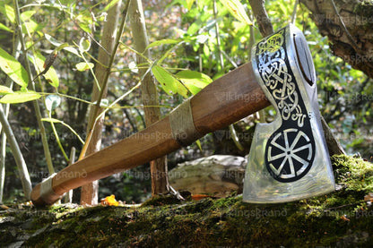 Forged Steel Axe "Ageless Leifr" In A Leather Case