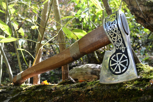 Forged Steel Axe "Ageless Leifr" In A Leather Case