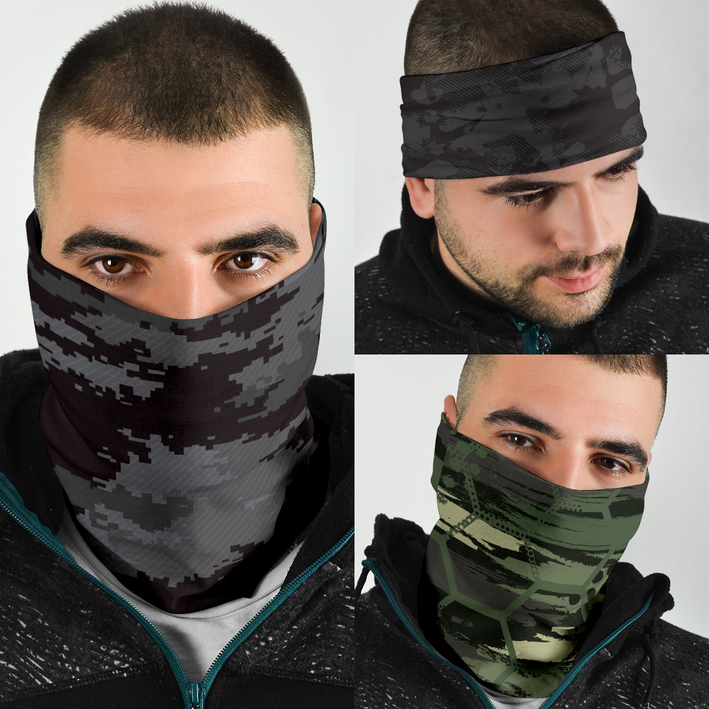 Military Camo Neck Gaiter | Face Shield - Dark