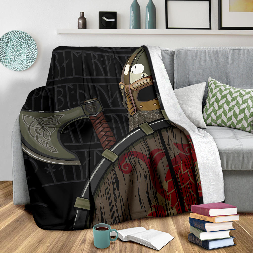 Viking Warrior Fleece Blanket - Viking Home Accessories - VikingsBrand