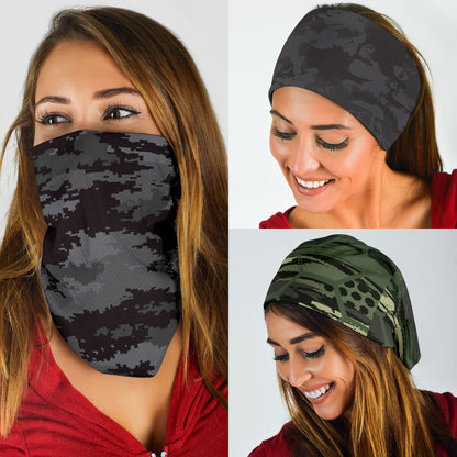 Military Camo Neck Gaiter | Face Shield - Dark