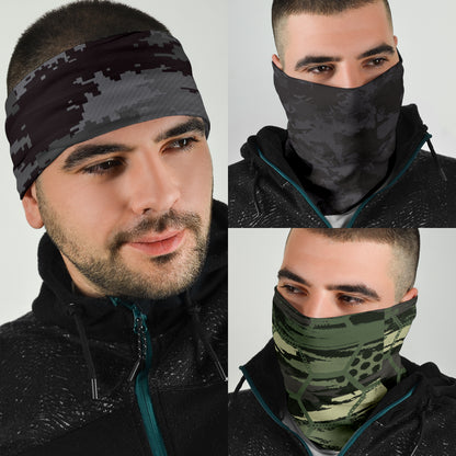 Military Camo Neck Gaiter | Face Shield - Dark
