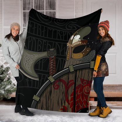 Viking Warrior Fleece Blanket - Viking Home Accessories - VikingsBrand
