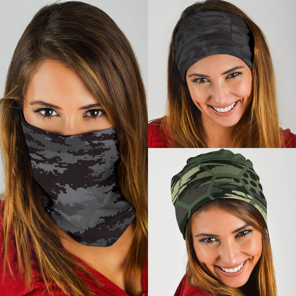 Military Camo Neck Gaiter | Face Shield - Dark