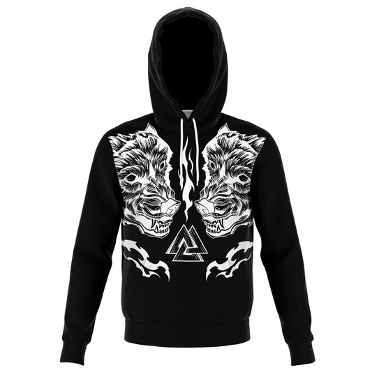 Geri & Freki with Valknut Viking Hoodie - VikingsBrand