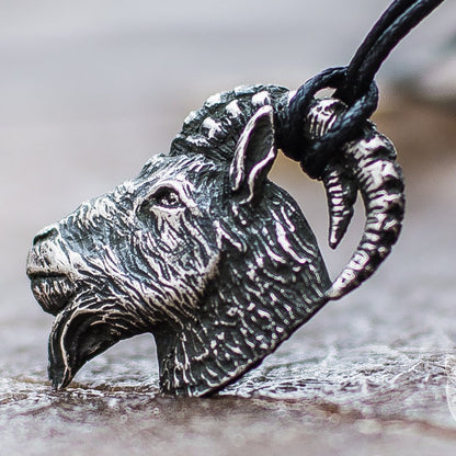 Goat 925 Sterling Silver Pendant - VikingsBrand