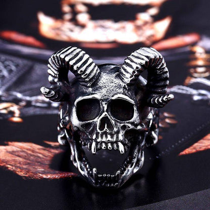 Goat Horns Stainless Steel Ring - VikingsBrand