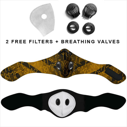 Gold Runes Premium Face Mask Cover