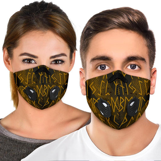 Gold Runes Premium Face Mask Cover