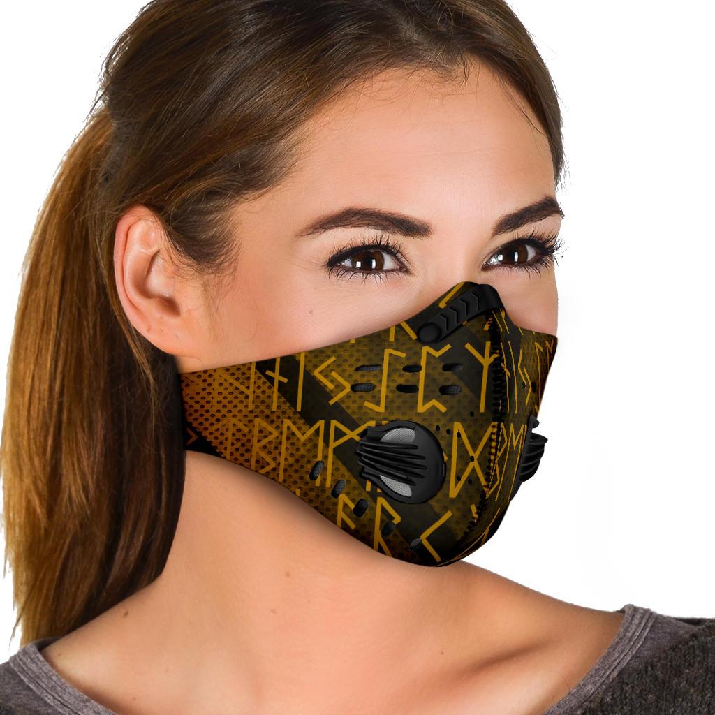 Gold Runes Premium Face Mask Cover