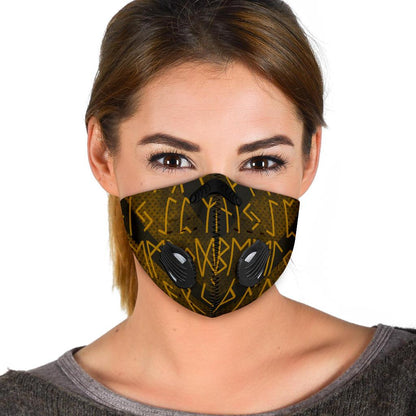 Gold Runes Premium Face Mask Cover