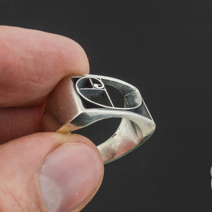 Golden Triangle 925 Sterling Silver Viking Ring - VikingsBrand