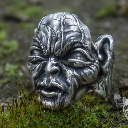 Gollum Head 925 Sterling Silver Viking Ring - VikingsBrand