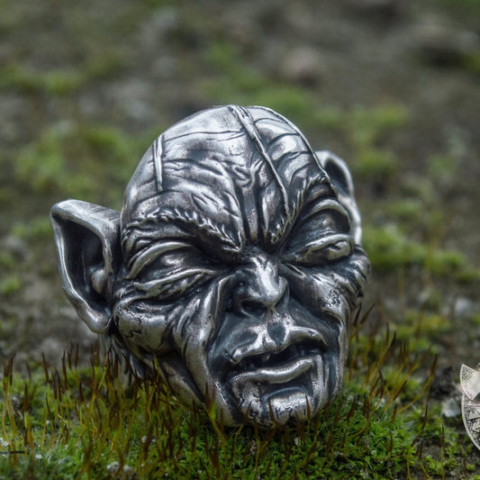Gollum Head 925 Sterling Silver Viking Ring - VikingsBrand