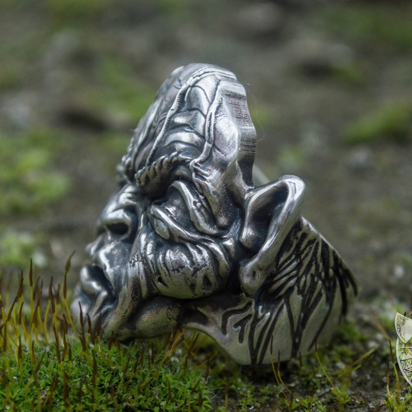 Gollum Head 925 Sterling Silver Viking Ring - VikingsBrand