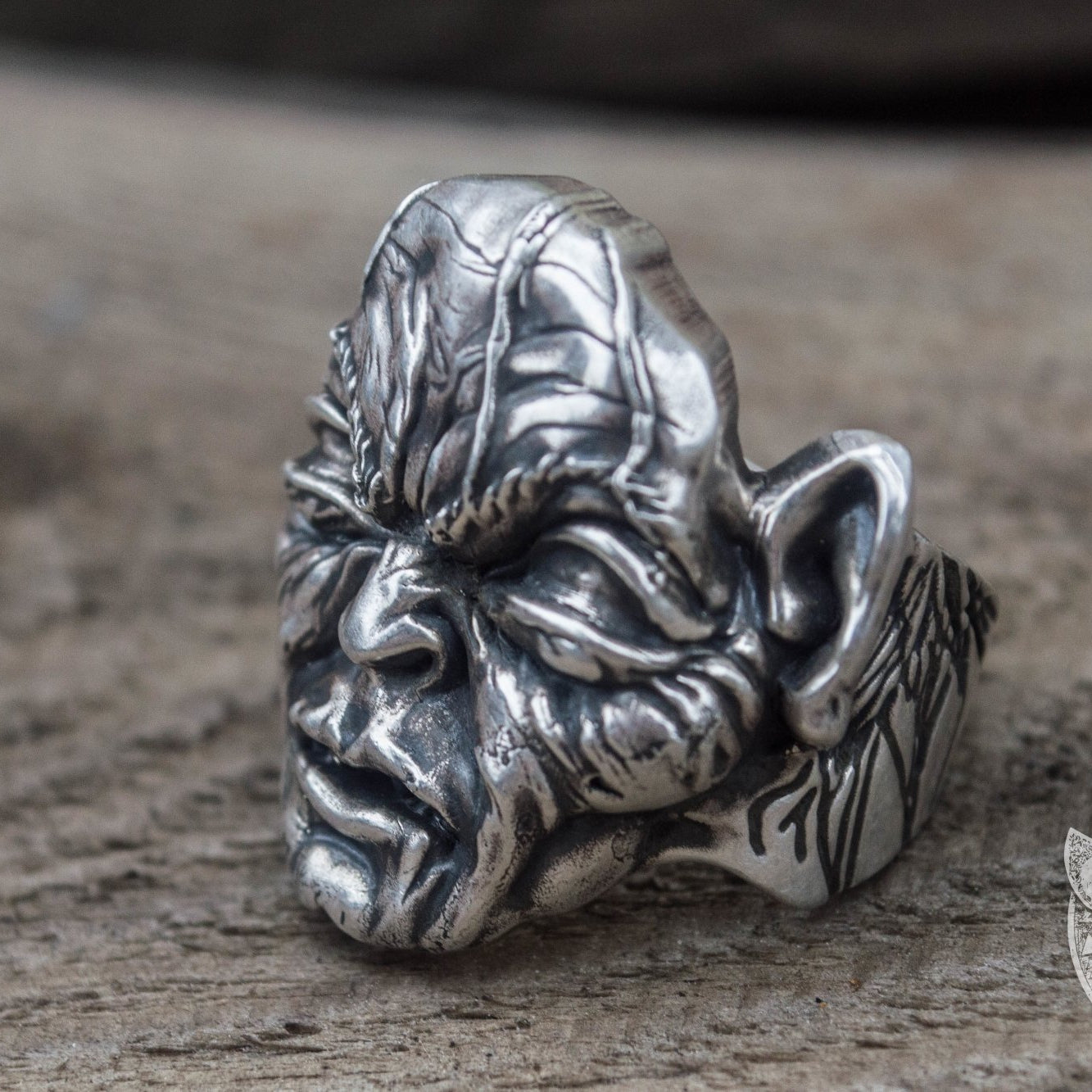 Gollum Head 925 Sterling Silver Viking Ring - VikingsBrand