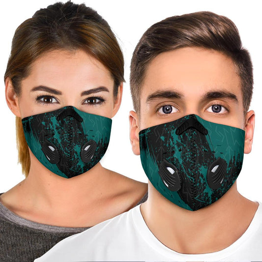 Green Runes Premium Face Mask Cover - Light Green