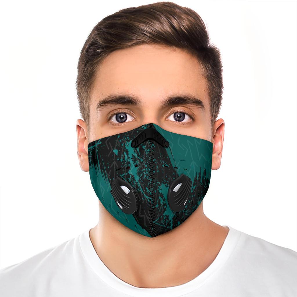 Green Runes Premium Face Mask Cover - Light Green