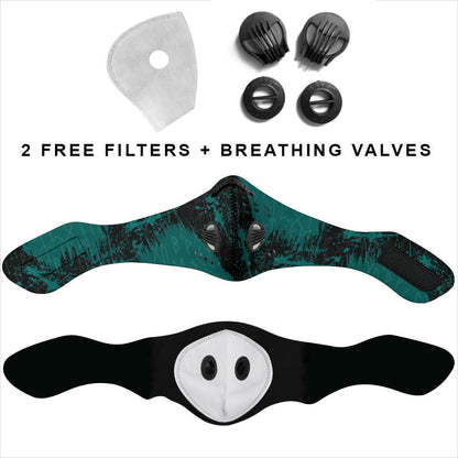 Green Runes Premium Face Mask Cover - Light Green