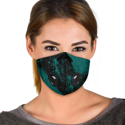 Green Runes Premium Face Mask Cover - Light Green