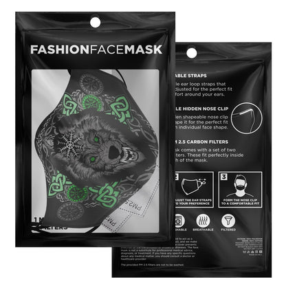 Green Wolf Head Viking Face Mask Cover