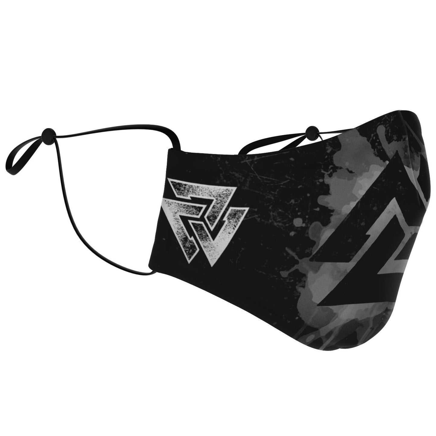 Grey Valknut Viking Face Mask Cover