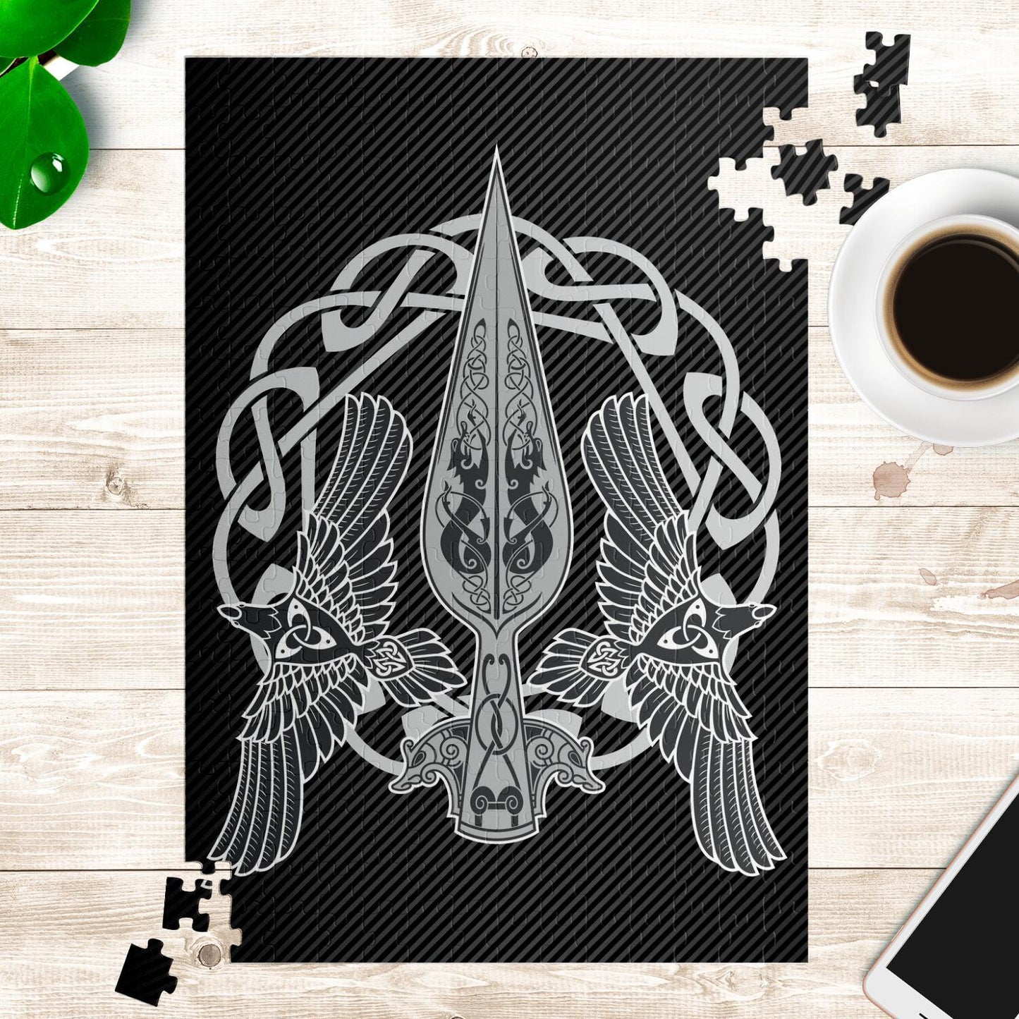 Gungnir with Huginn and Muninn Jigsaw Puzzle