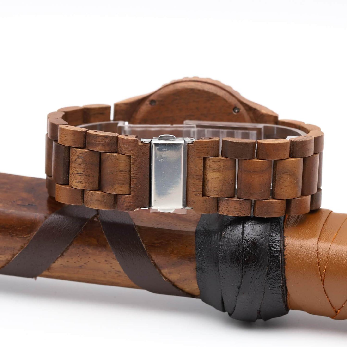 Halfdan Viking Wooden Watch with Carved Vegvisir Viking Compass & Custom Engravings