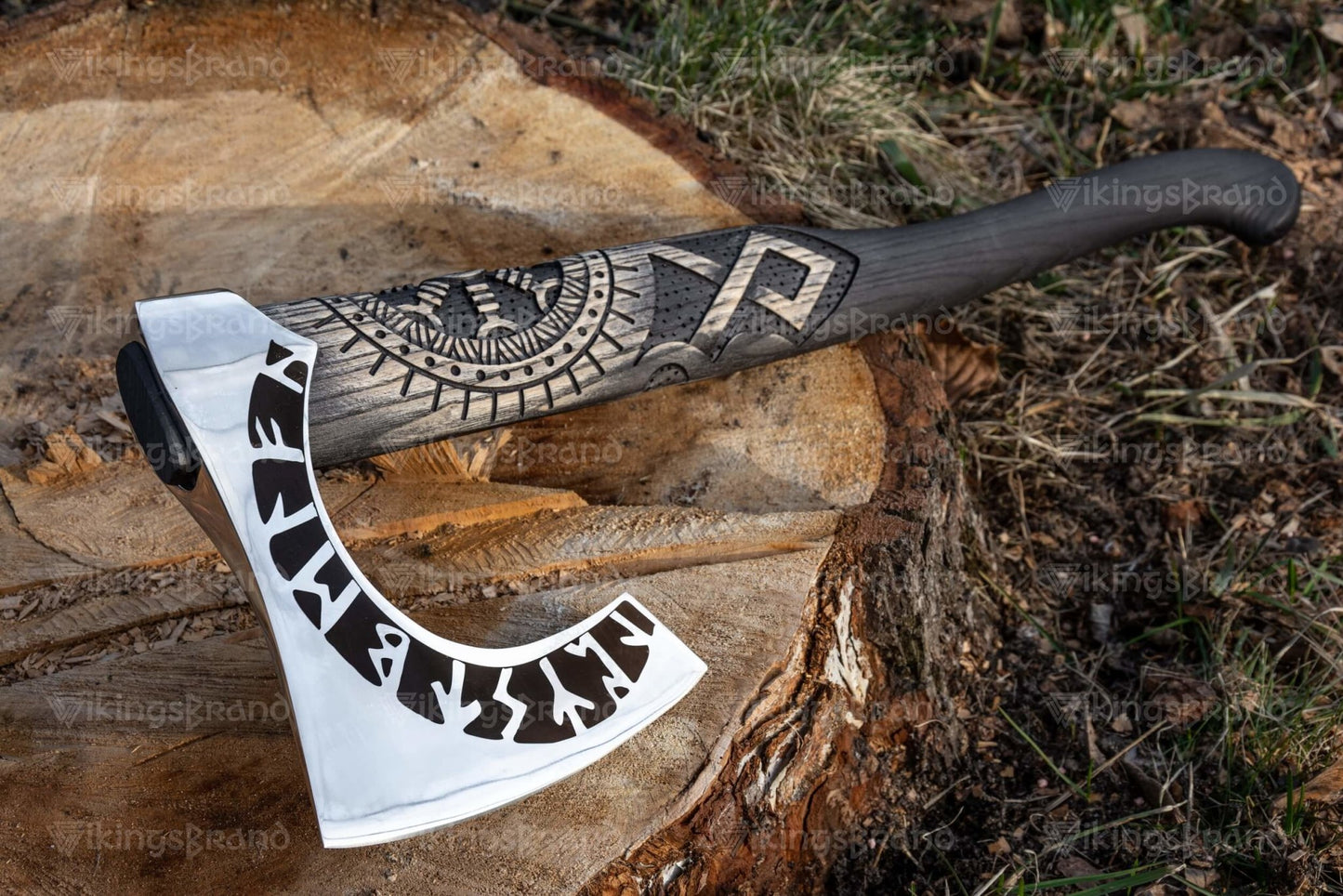 Hand Forged Axe “Bjørn” With Leather Cover & Wooden Box