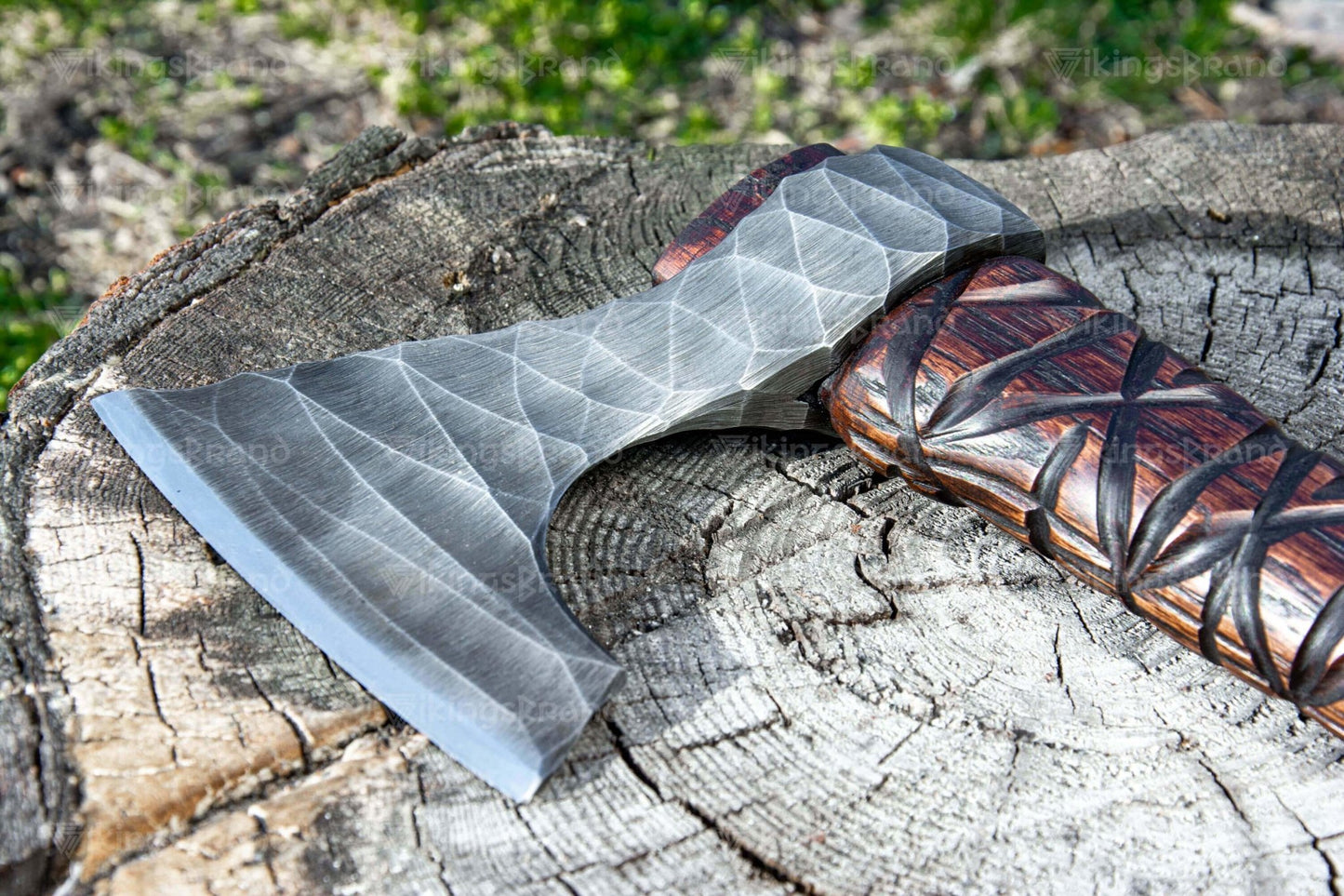 Hand Forged Axe “Simargl” With Leather Cover And Wooden Box