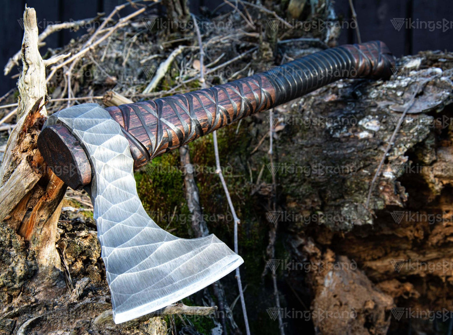 Hand Forged Axe “Simargl” With Leather Cover And Wooden Box