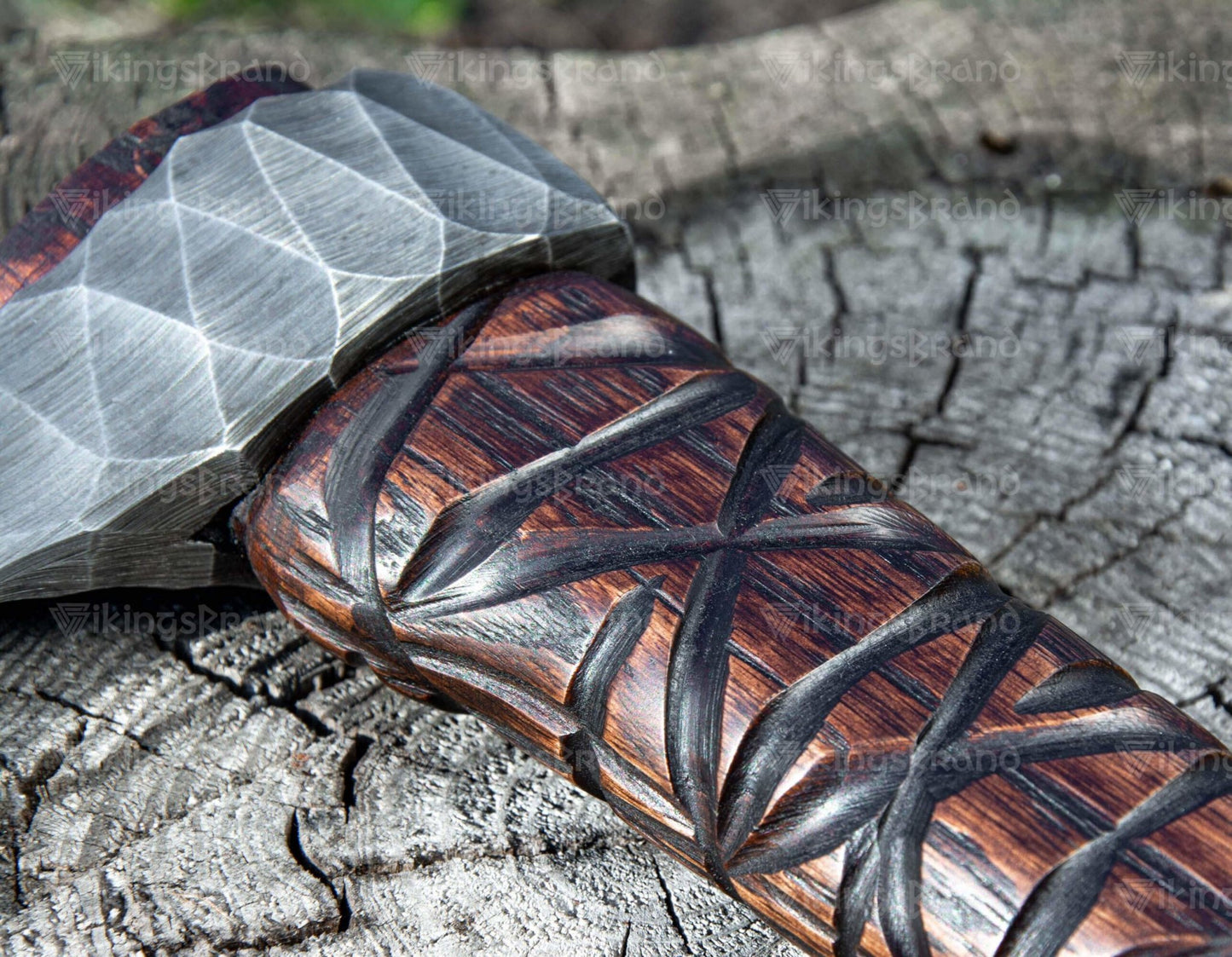Hand Forged Axe “Simargl” With Leather Cover And Wooden Box