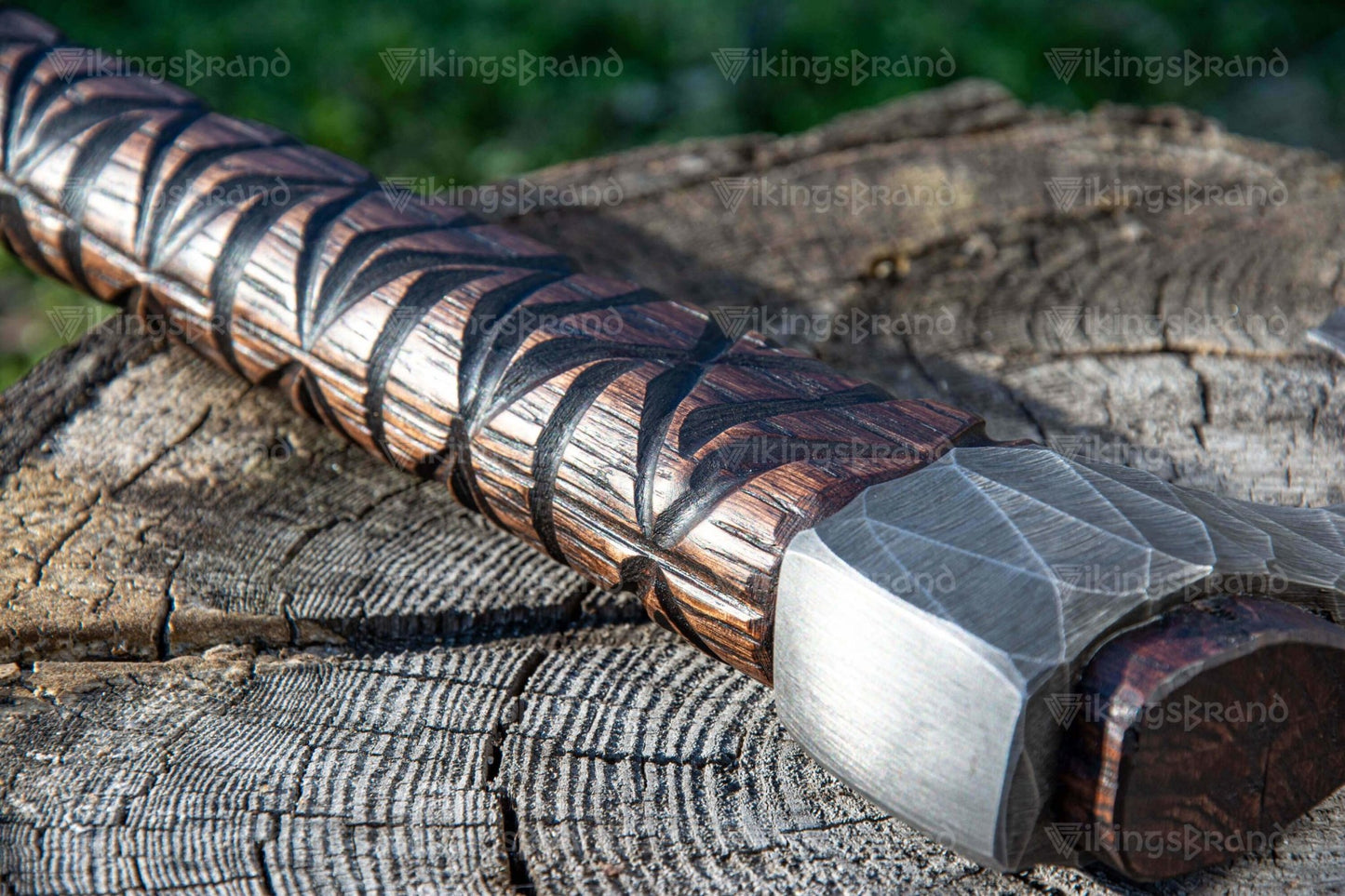 Hand Forged Axe “Simargl” With Leather Cover And Wooden Box