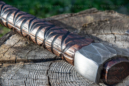 Hand Forged Axe “Simargl” With Leather Cover And Wooden Box