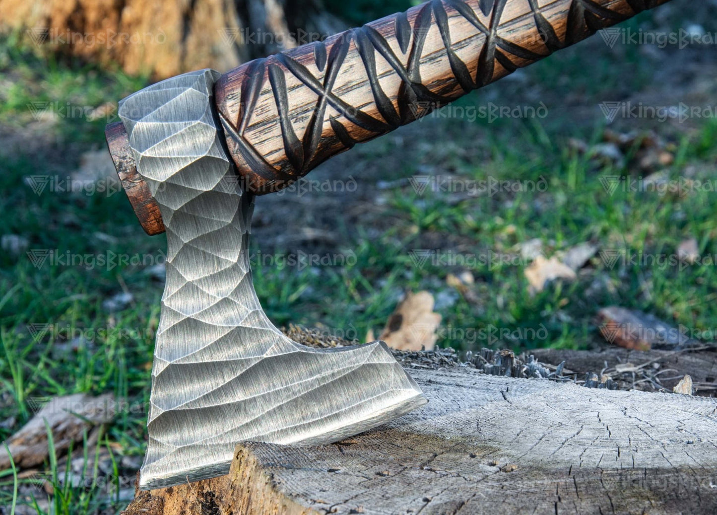 Hand Forged Axe “Simargl” With Leather Cover And Wooden Box