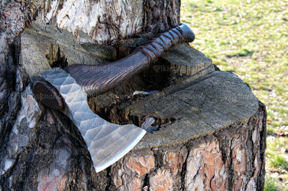 Hand Forged Axe “Sterk Gorm” With Leather Cover And Wooden Box